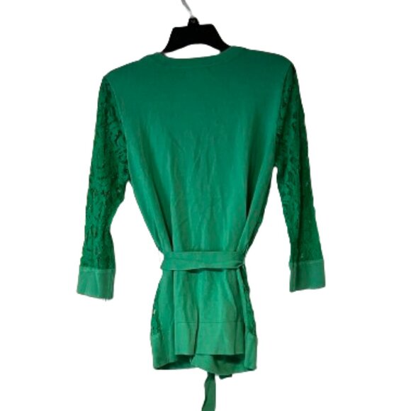 New York & Co Green Lace Cardigan with Tie Waist - Medium - Picture 5 of 5